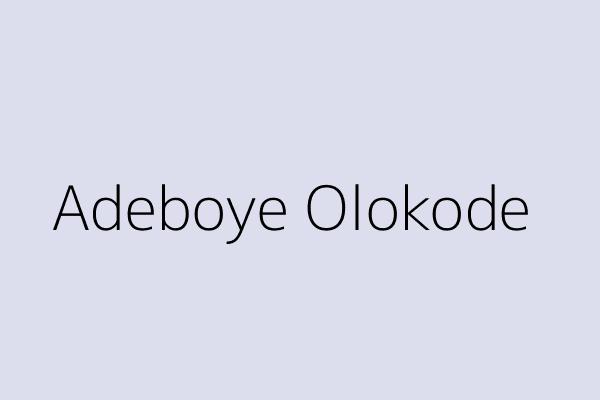 Adeboye Olokode